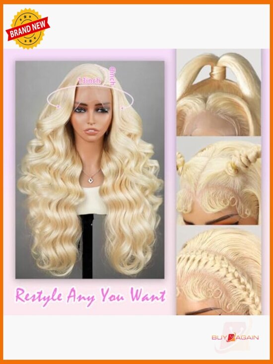 13x6 HD Lace Front Wig Human Hair Body Wave 200% Density Pre Plucked main image 5